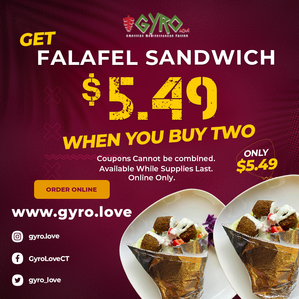 Get Falafel Sandwich for only $5.49 when you buy two.